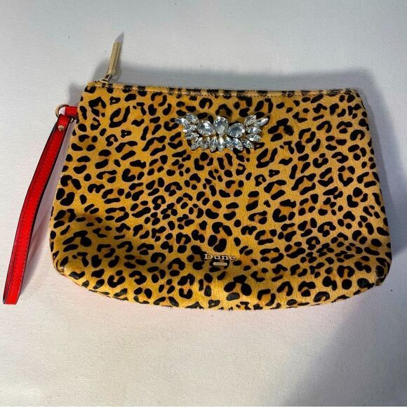 Dune Leopard Clutch With Gem Detail - Picture 1 of 1